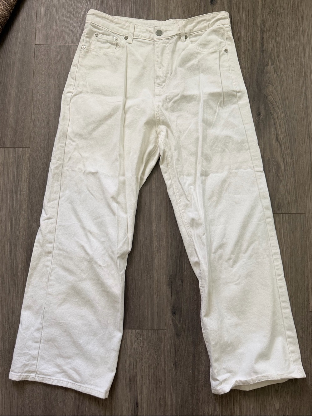 Women's Wide Leg White Jeans